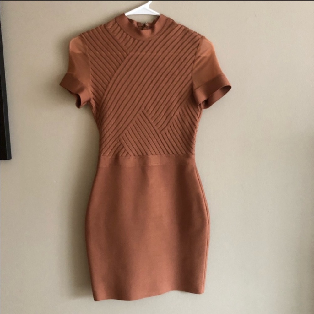 Mistress Rocks House of CB caramel dress